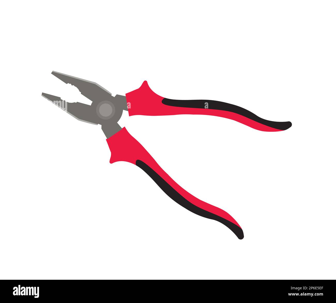 Logo einer schwarz-roten Handzange. Kombizange. Erforderliches Handwerkzeug. Bauwerkzeug. Zangenvektordesign und Illustration. Stock Vektor