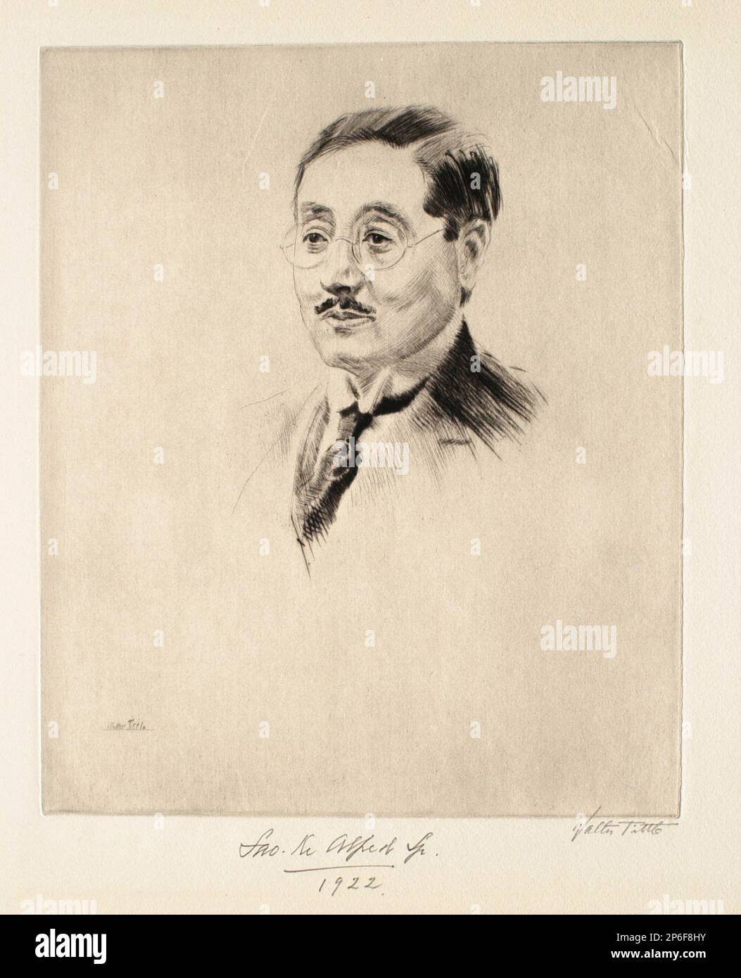 Walter Tittle, Dr. Sze, 1921-22, Trockenstelle auf gewebtem Papier. Stockfoto