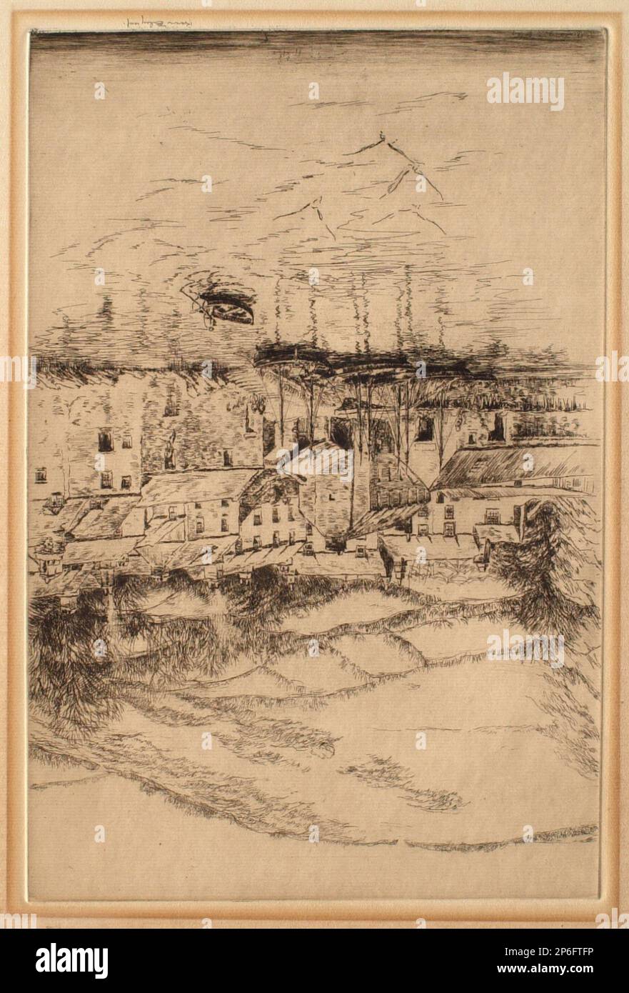 Kerr Eby, Polperro, 1923, Ätzen auf liegendem Papier. Stockfoto
