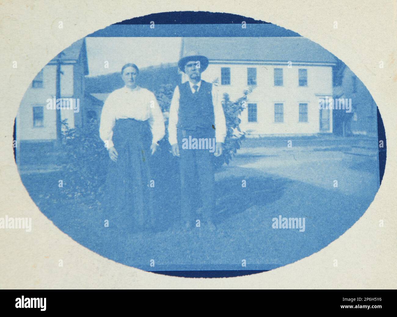 Unbekannt, Porträt eines Paares, c. 1910er, Zyanotyp. Stockfoto