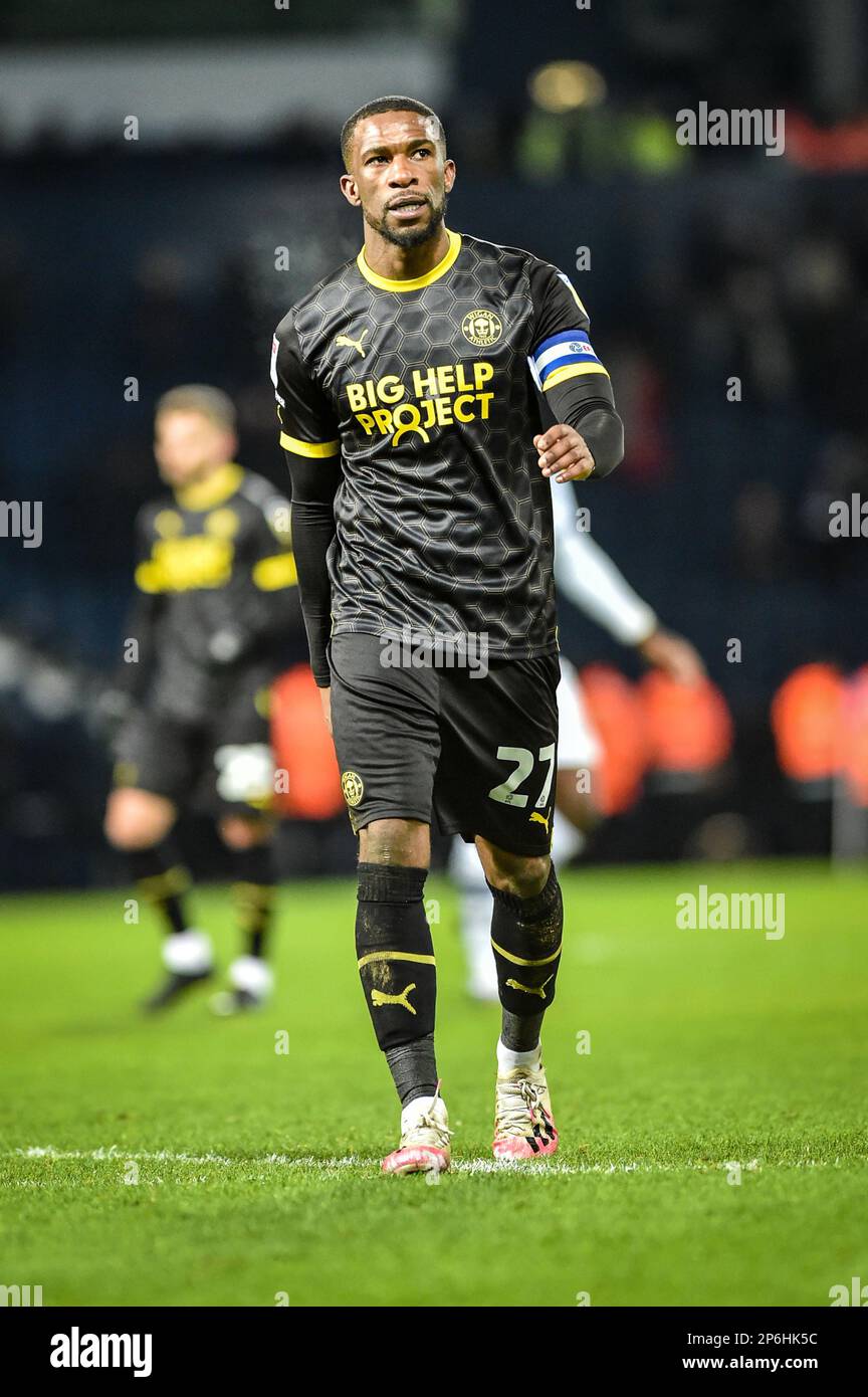 7. März 2023: The Hawthorns, West Bromwich, West Midlands, England; EFL Championship Football, West Bromwich Albion gegen Wigan Athletic; Tendayi Darikwa von Wigan Athletic nach der letzten Pfeife Stockfoto