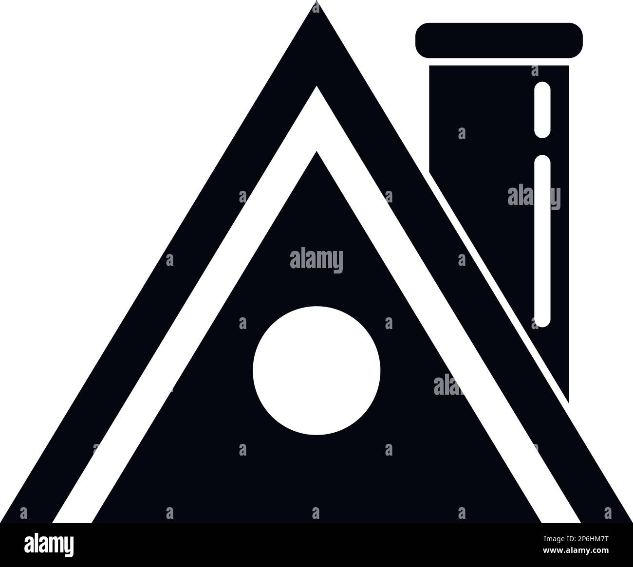 Stahldach Symbol einfacher Vektor. Hausbau. Steinarbeit Stock Vektor