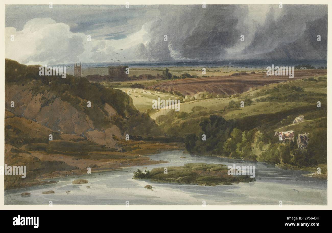 Thomas Girtin, Lydford Castle, 1800, Aquarell und Gouache über Graphit auf weißem Papier. Stockfoto
