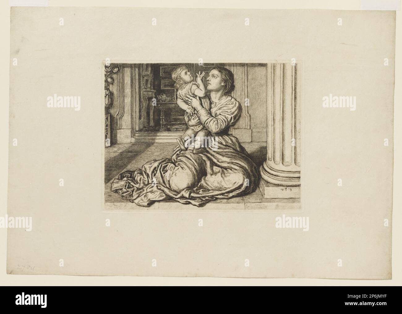 William Holman Hunt, Vaterurlaub, 1879, Ätzen und Trocknen auf Sahne, japanisches Papier. Stockfoto