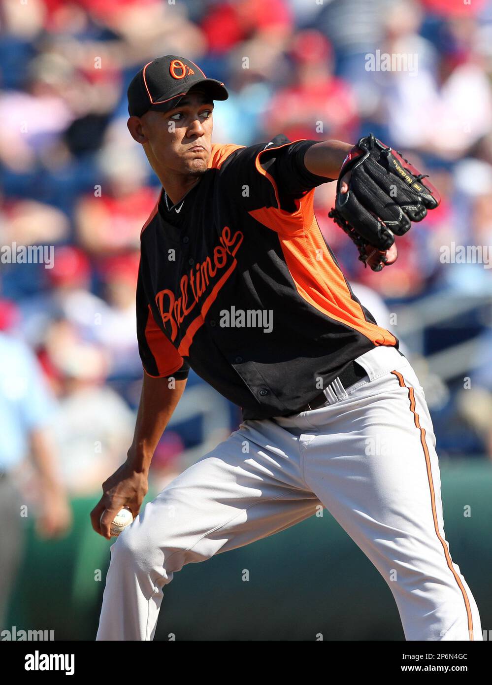 Baltimore Orioles Adrian Rosario #68 during a spring training game vs. the Philadelphia Phillies at Bright House Field in Clearwater, Florida; March 8, 2011. Philadelphia defeated Baltimore 4-3. (Mike Janes/Four Seam Images via AP Images) Stockfoto