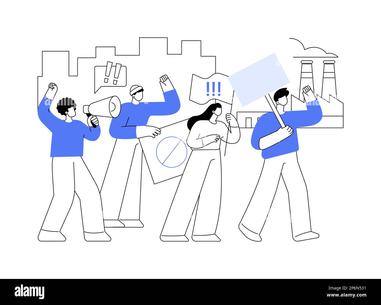 Strike Action abstrakte Konzept Vektor-Illustration. Stock Vektor