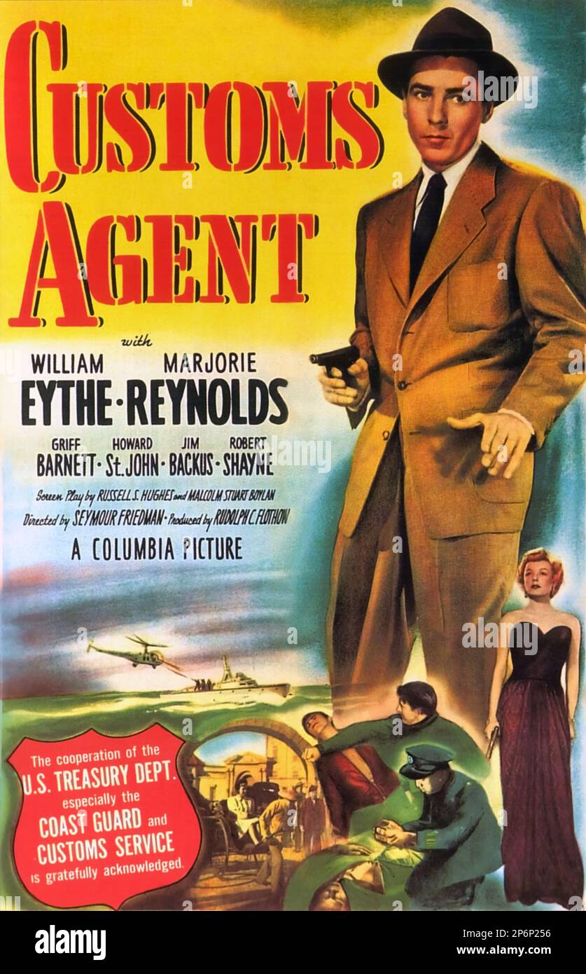 1950 : der FILM NOIR Film ZOLLBEAMTER von Seymour Friedman mit William Eythe und Marjorie Reynolds - FILM - KINO - Poster pubblicitario - Poster - Werbung - locandina --- Archivio GBB Stockfoto