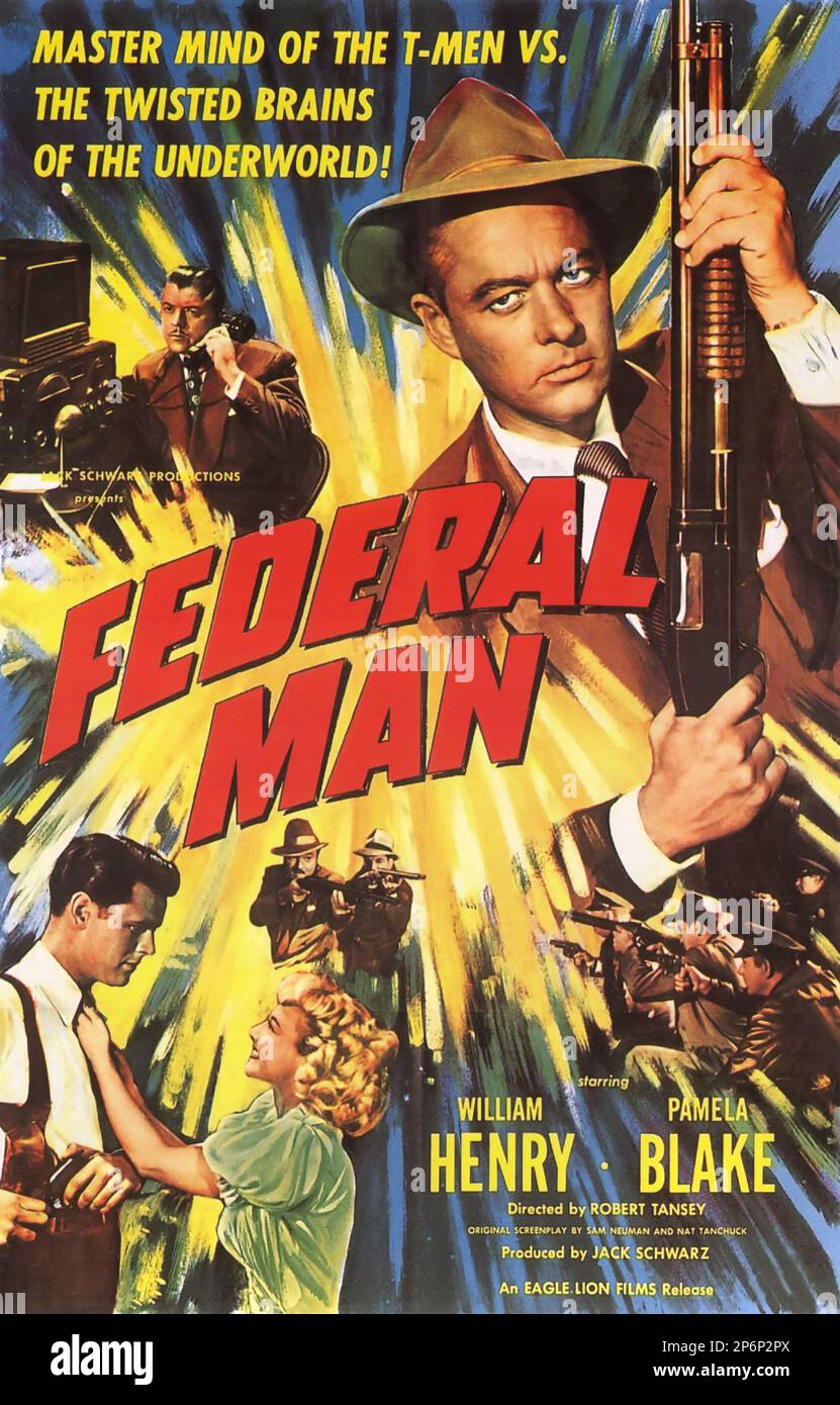 1950 : der FILM NOIR Federal MAN von Robert Emmett Tansey mit William Henry und Pamela Blake - FILM - KINO - Poster pubblicitario - Poster - Werbung - locandina - --- Archivio GBB Stockfoto