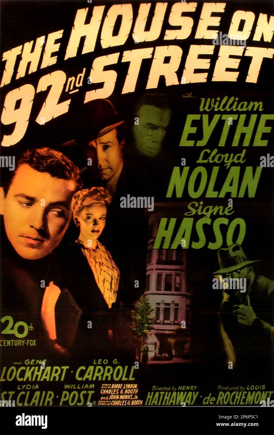 1955 : der FILM NOIR THE HOUSE IN der 92. STRASSE von Henry Hathaway mit Signe Hasso , William Eythe und Lloyd Nolan , Aus einer Geschichte von Charles G. Booth - FILM - KINO - Poster pubblicitario - Poster - Werbung - locandina - DIVA - DIVINA - GÖTTLICH - VAMP - FEMME FATAL - --- Archivio GBB Stockfoto