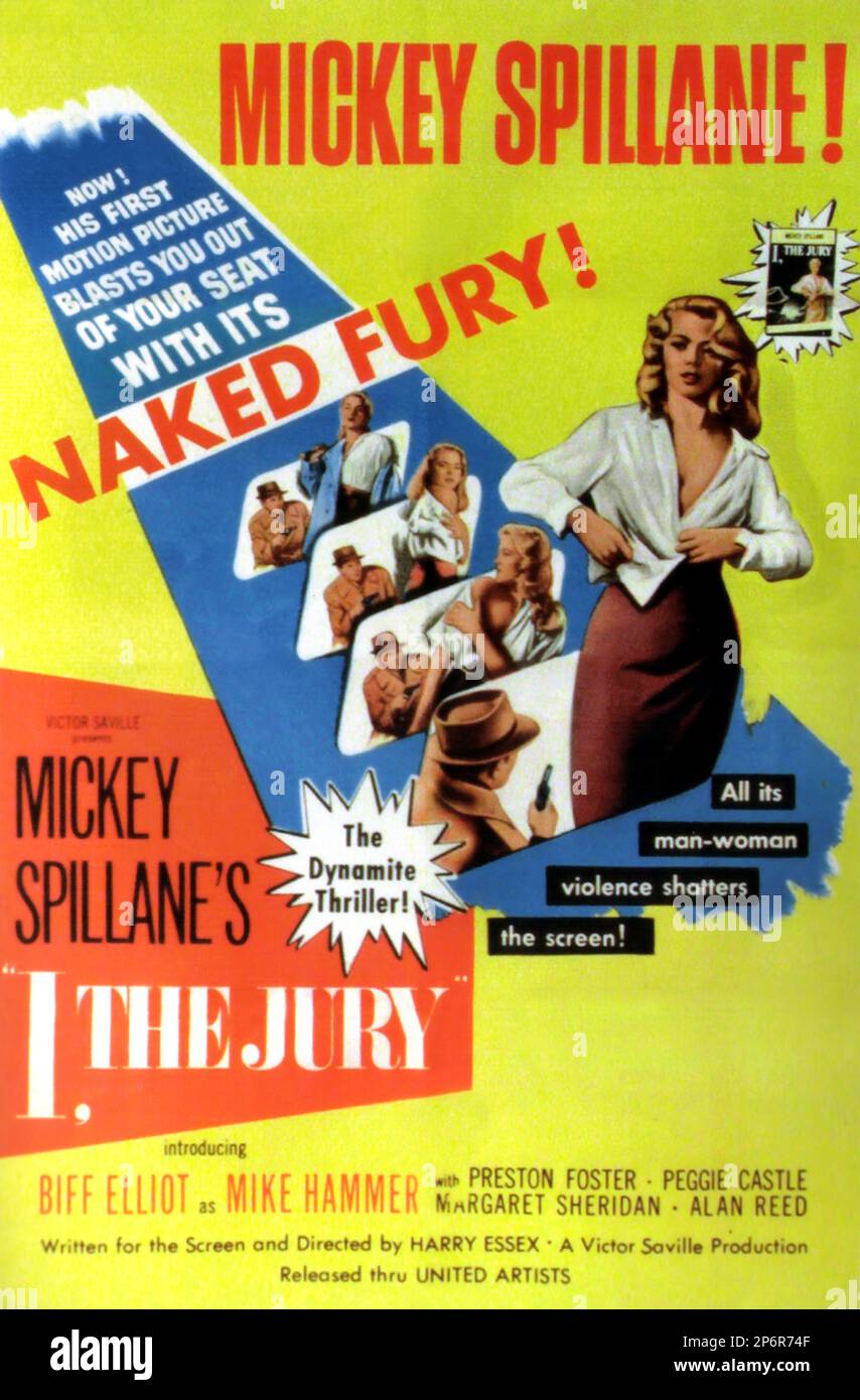 1953 : der FILM NOIR I , DIE JURY von Harry Essex mit Peggie Castle, Preston Foster , Margaret Sheridan , Biff Elliot und Alan Reed , Aus einem Roman von MICKEY SPILLANE - FILM - KINO - Poster pubblicitario - Poster - Werbung - locandina - DIVA - DIVINA - GÖTTLICH - VAMP - FEMME FATAL - - --- Archivio GBB Stockfoto