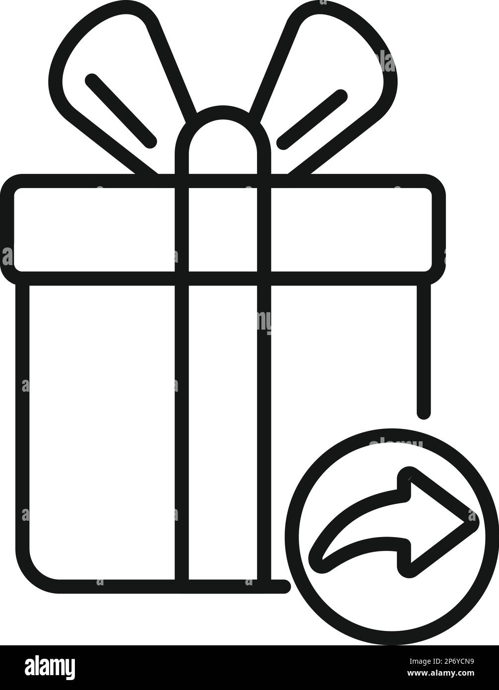 Übersichtsvektor des Symbols der Geschenkverpackung zurückgeben. Produktlieferung. Einzelhandel Stock Vektor