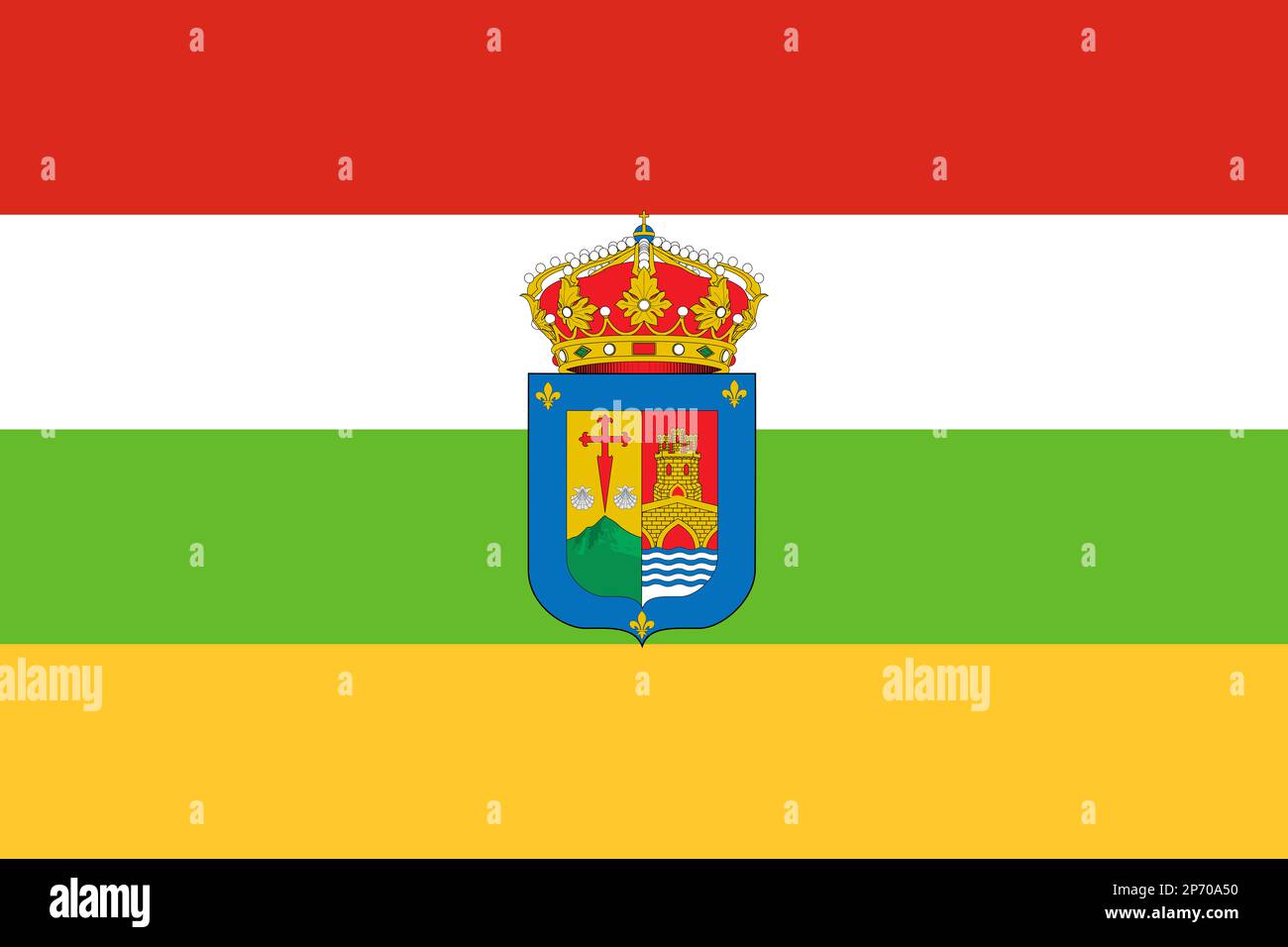 Flagge der autonomen Gemeinschaft La Rioja Stockfoto