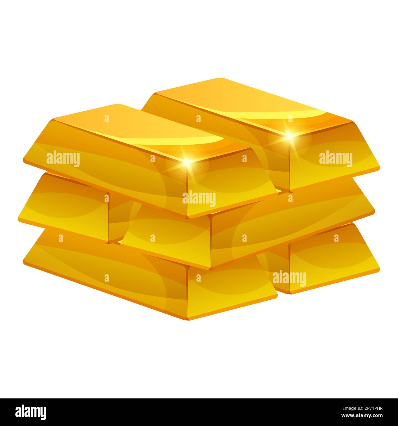 Stapel Gold Bar Symbol, Ingot. Symbol des Reichtums Währungsinvestition, Treasury Luxus reich Stock Vektor