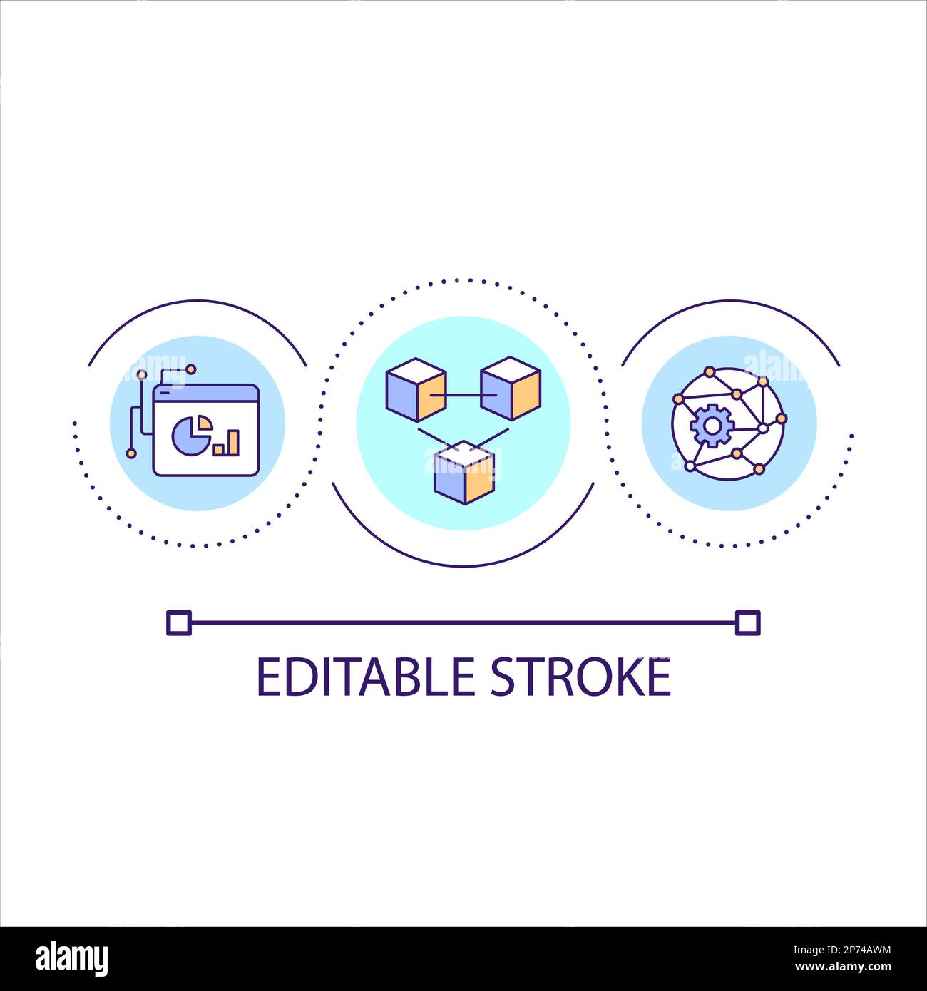 Symbol für Blockchain-Netzwerk-Technologie-Schleife Konzept Stock Vektor