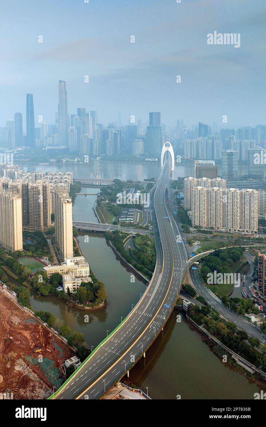 Guangzhou-Ausbruch Stockfoto