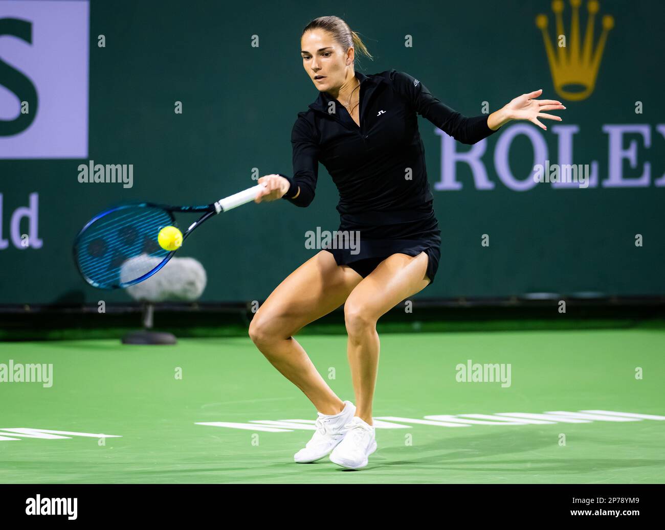 Mirjam Bjorklund aus Schweden während der ersten Qualifikationsrunde des BNP Paribas Open 2023, WTA 1000 Tennis Turnier am 6. März 2023 in Indian Wells, USA - Foto: Rob Prange/DPPI/LiveMedia Stockfoto