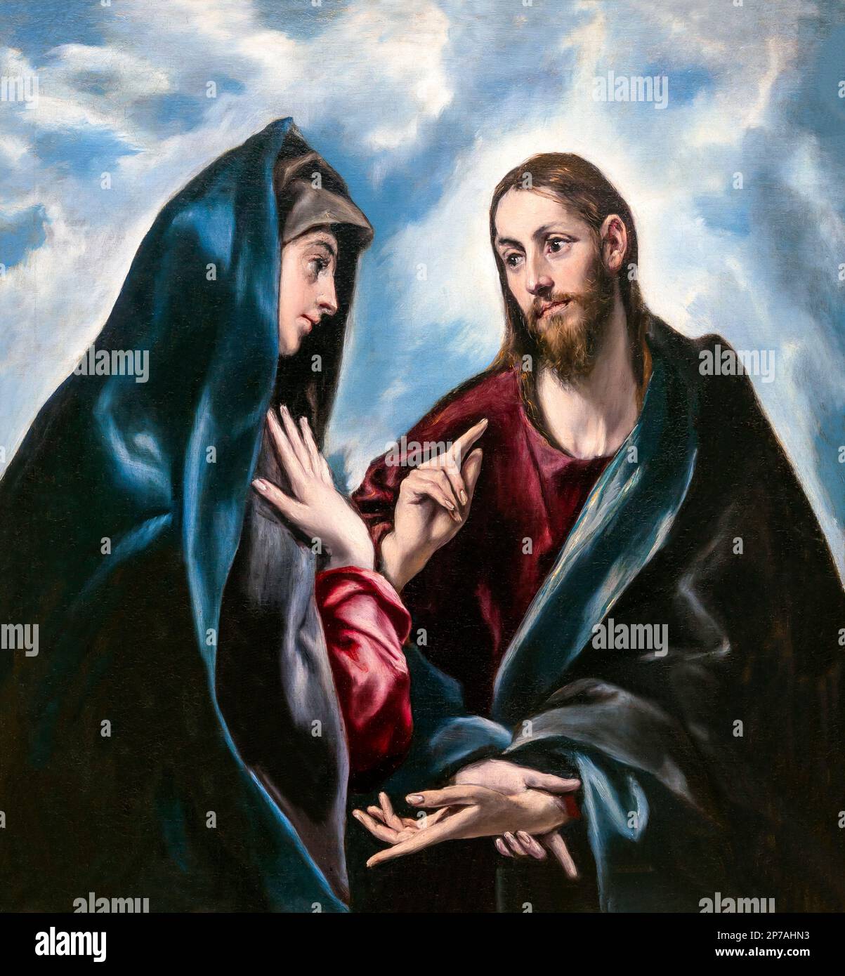 Christus, der seine Mutter, El Greco, circa 1585, Kunst Institut von Chicago, Chicago, Illinois, USA, Nordamerika verlassen, Stockfoto