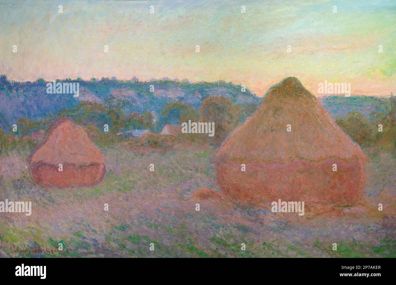 Stapel von Weizen, am Ende des Tages, Herbst, Claude Monet, 1890-1891, Kunst Institut von Chicago, Chicago, Illinois, USA, Nordamerika, Stockfoto