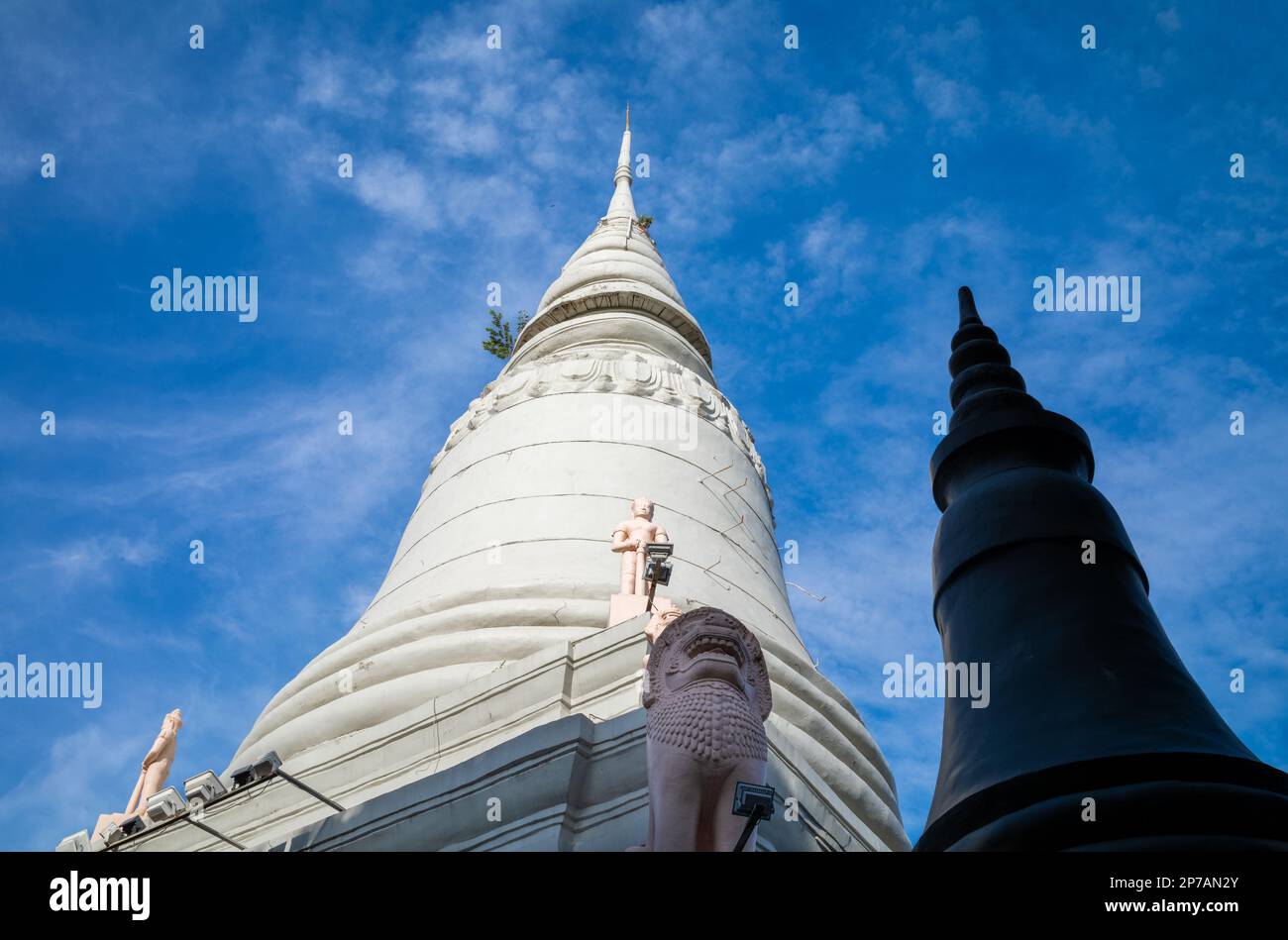 Der Gipfel von Wat Phnom in Phnom Penh, Kambodscha. Stockfoto