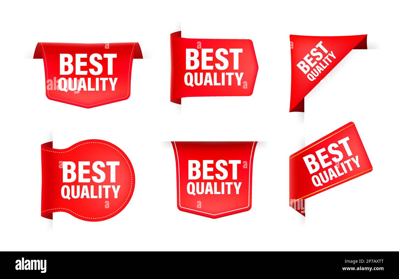 Rotes Band mit bester Textqualität. Beste Qualität für Bannerband Stock Vektor