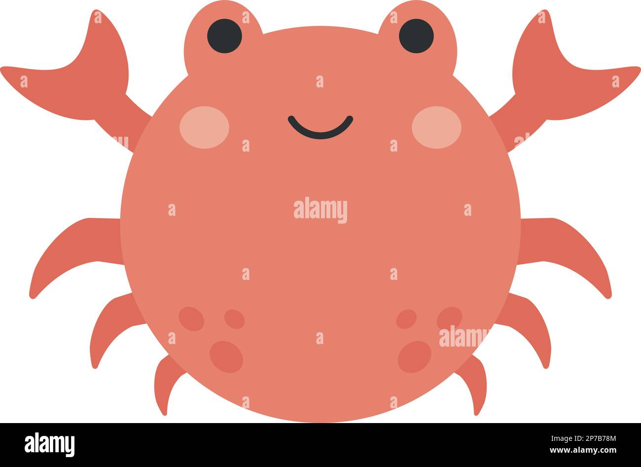 Krebs nettes Tierkreiszeichen runde Vektor-Illustration Stock Vektor