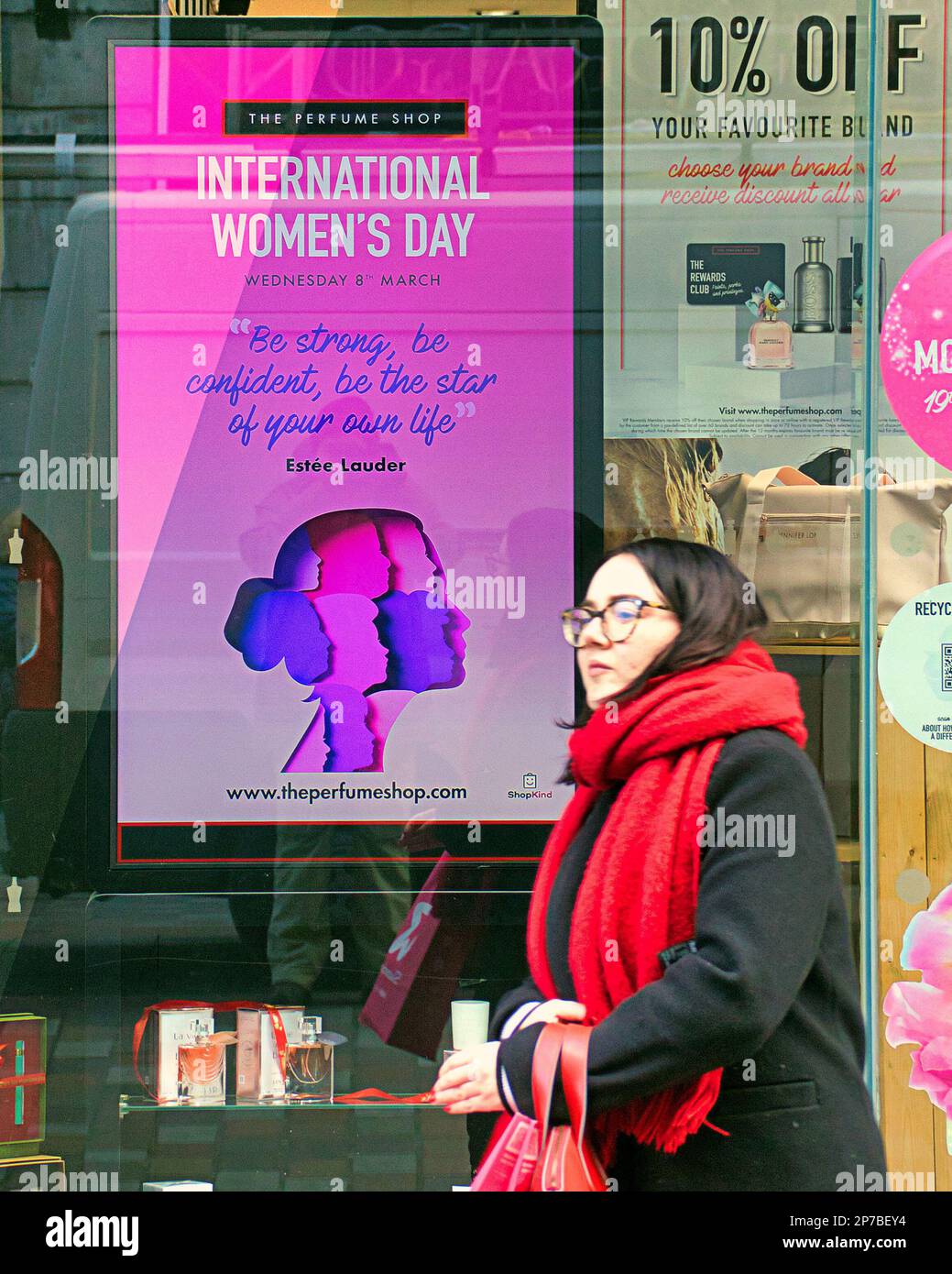 Glasgow, Schottland, Vereinigtes Königreich, 8. März 2023. Internationaler Frauentag auf den Straßen der Stadt, Credit Gerard Ferry/Alamy Live News Stockfoto