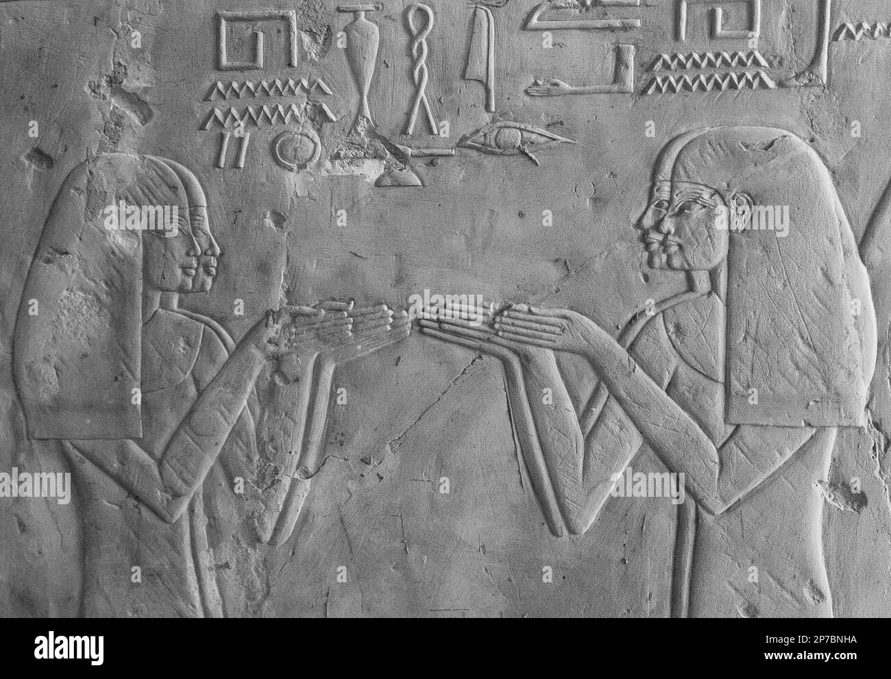 Luxor in Ägypten, Grab von Kheruef, erstes Jubiläum (Heb SED) von Amenhotep III Sängerinnen. Stockfoto