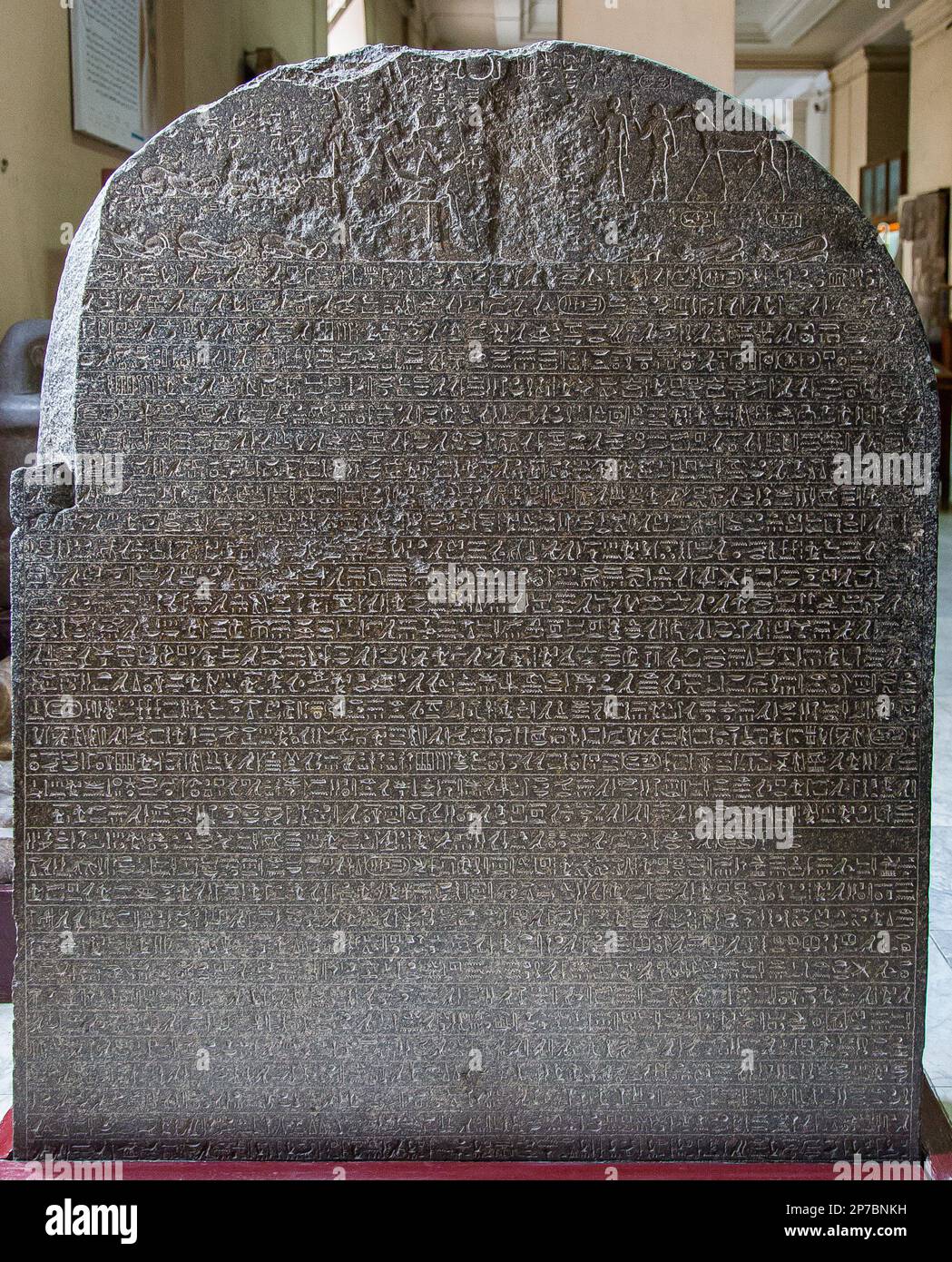 Kairo, Ägyptisches Museum, Detail der Siegesstele von König Piankhy. Stockfoto