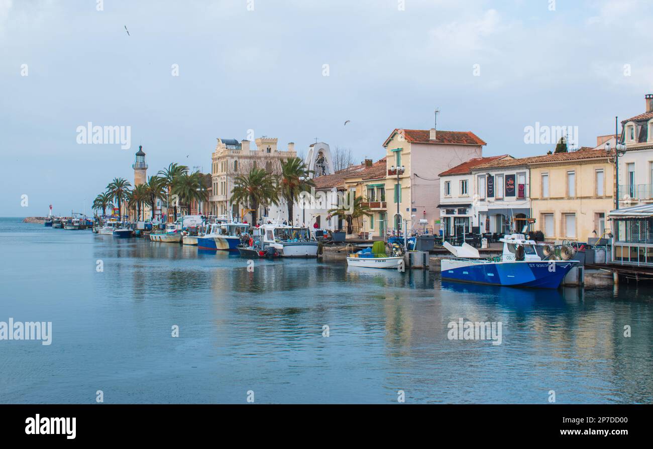 Le Grau-du-ROI, Frankreich - 02 22 2023 : der Hafen von Grau-du-ROI im Departement Gard in Frankreich Stockfoto