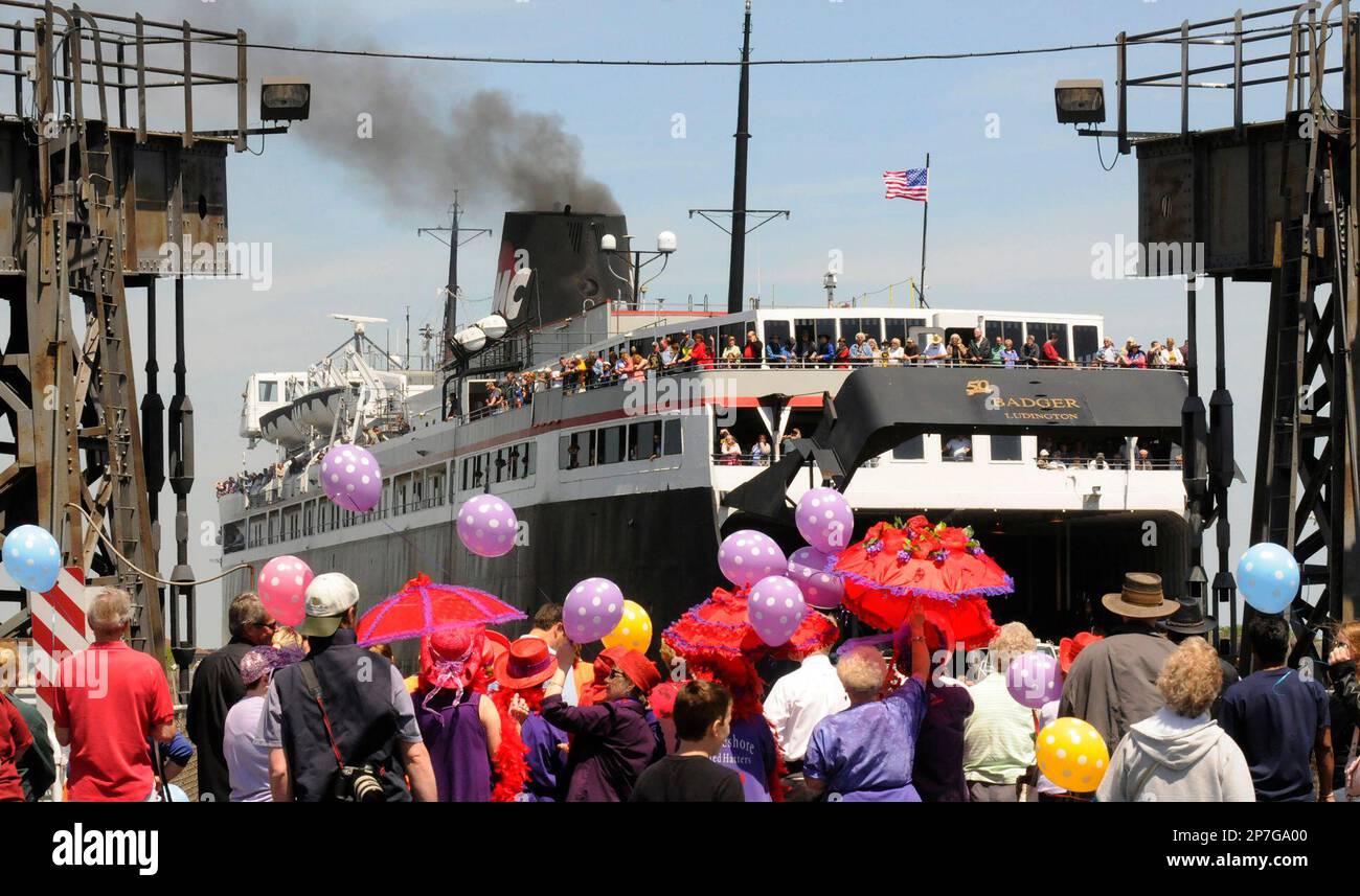 The S.S. Badger car ferry season begins as it heads into the port of