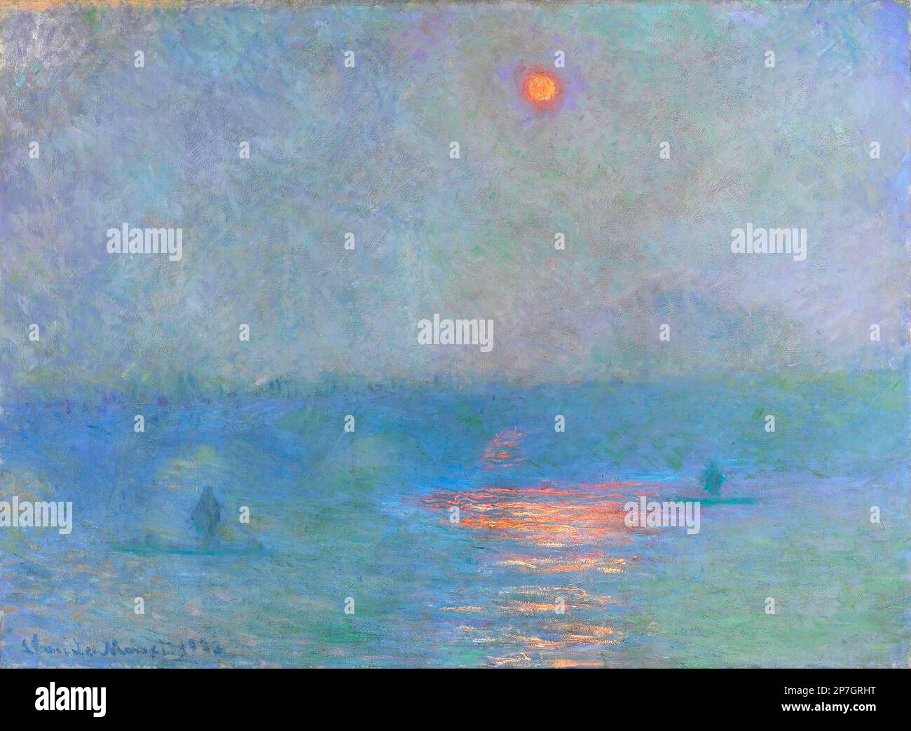 Waterloo Brücke. Waterloo Bridge: Einfluss des Sonnenlichts im Nebel von Claude Monet (1840-1926), Ol auf Leinwand, 1903 Stockfoto