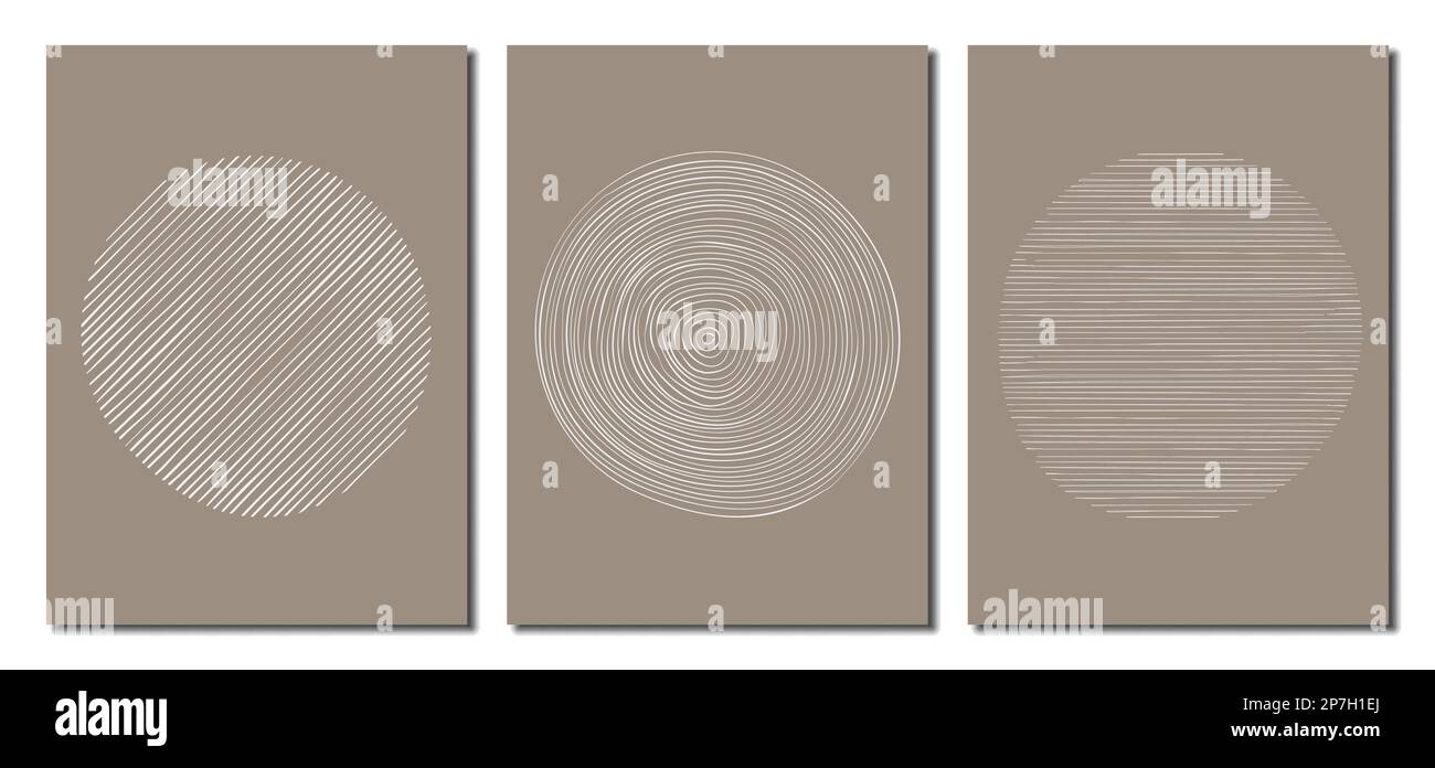 Karten- oder Postervorlagen mit abstrakten handgezeichneten kreisförmigen Elementen, Vektordarstellung Stock Vektor