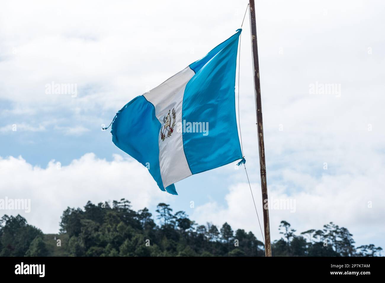 Nationalflagge Guatemalas Stockfoto