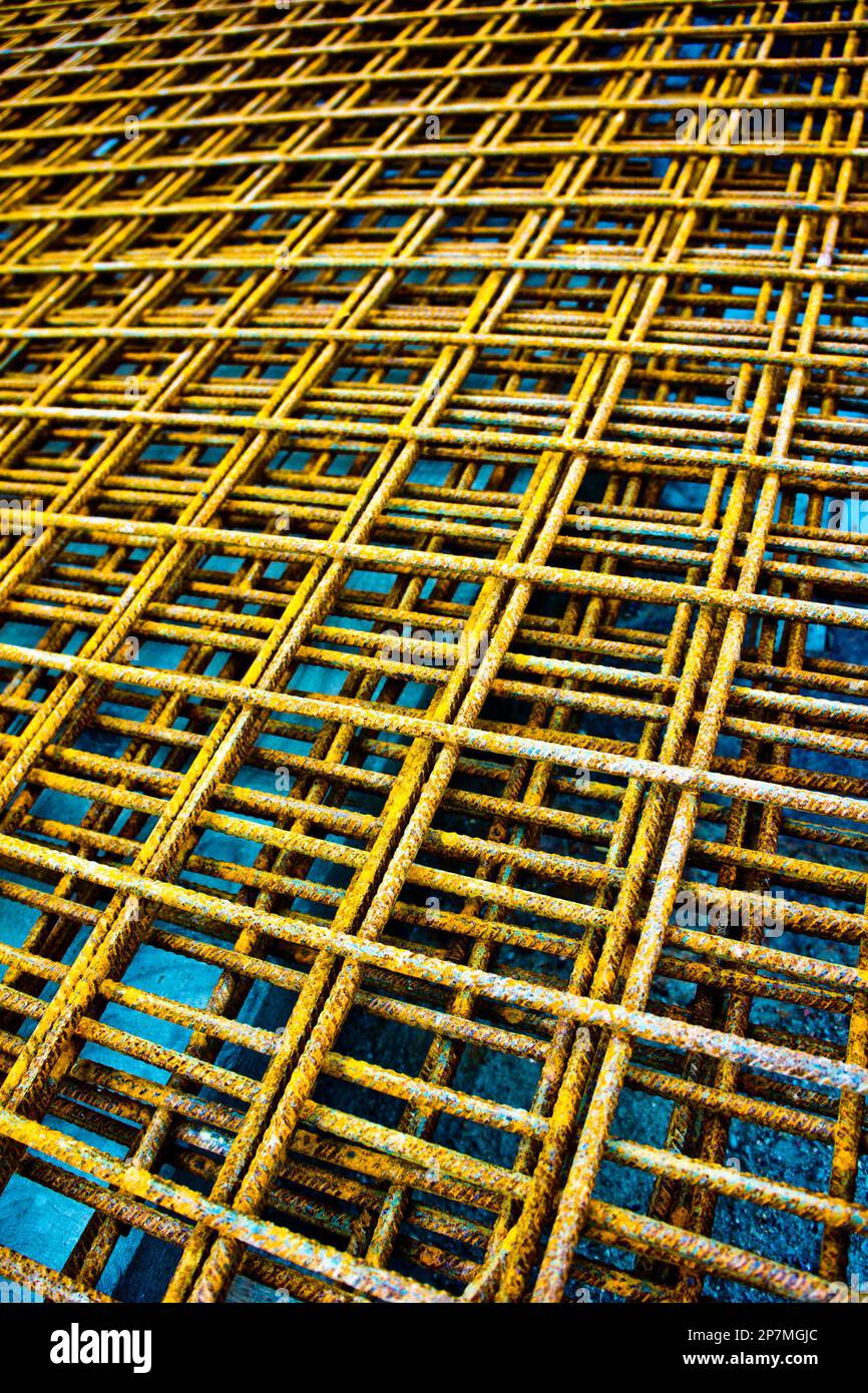 Abstrakter Hintergrund des industriellen Metallgitters Stockfoto