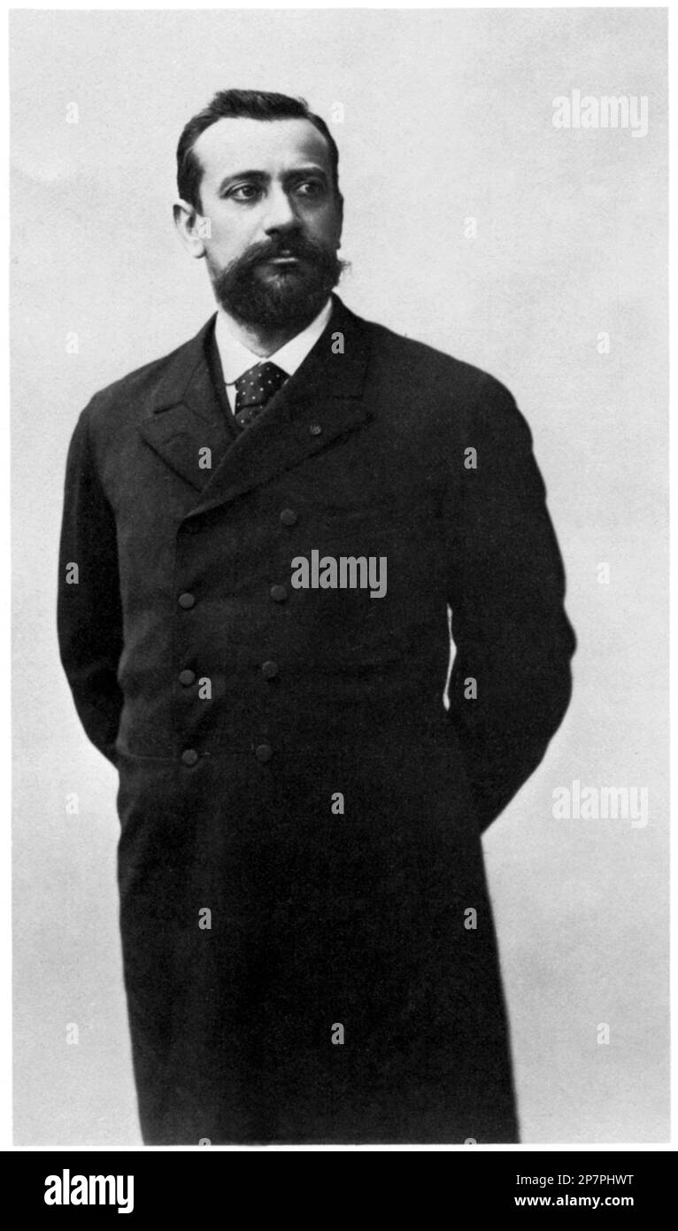 1900 Ca , FRANKREICH : der Prinz von Monaco ALBERT I ( 1848 - 1922 ) GRIMALDI . Sohn von Prinz Charles III. (1818 - 1889 ) und Gräfin Antoinette Ghislaine de Merode-Westerloo ( 1828 - 1864 ). Foto von Nadar , Paris , Frankreich - ALBERTO - Königsfamilie - nobili - nobilta' - Portrait - ritratto - Bart - barba - Cravatta - Krawatte - pois - Polka-Punkte - Kragen - colletto --- Archivio GBB Stockfoto