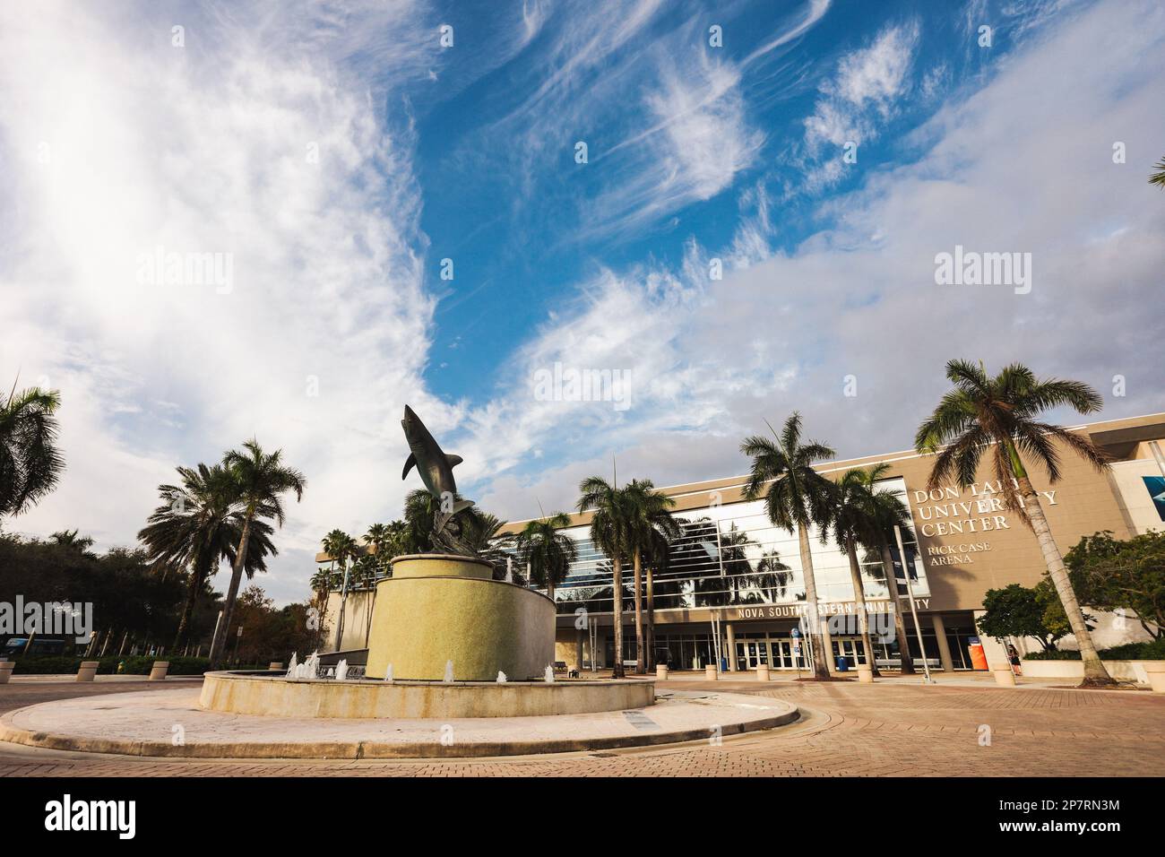 Die Haistatue der Nova Southeastern University in Davie, Florida Stockfoto