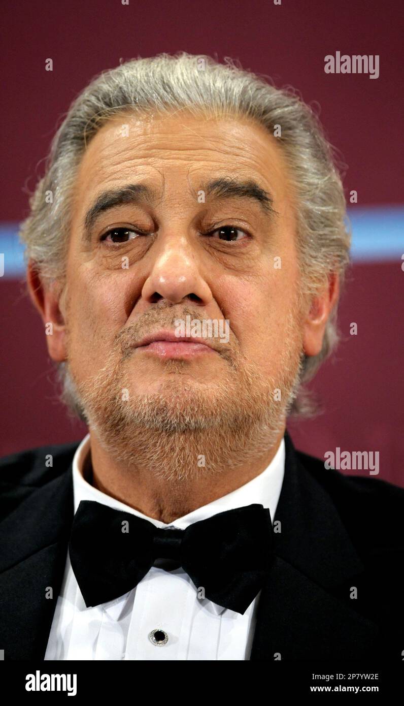 Spanish tenor Placido Domingo seen during the award ceremony during which he received the Birgit Nilsson Prize from Swedish King Carl Gustaf during a festive ceremony held at the Royal Swedish Opera in Stockholm, Tuesday Oct. 13, 2009. (AP Photo/Scanpix/Janerik Henriksson) ** SWEDEN OUT ** Stockfoto