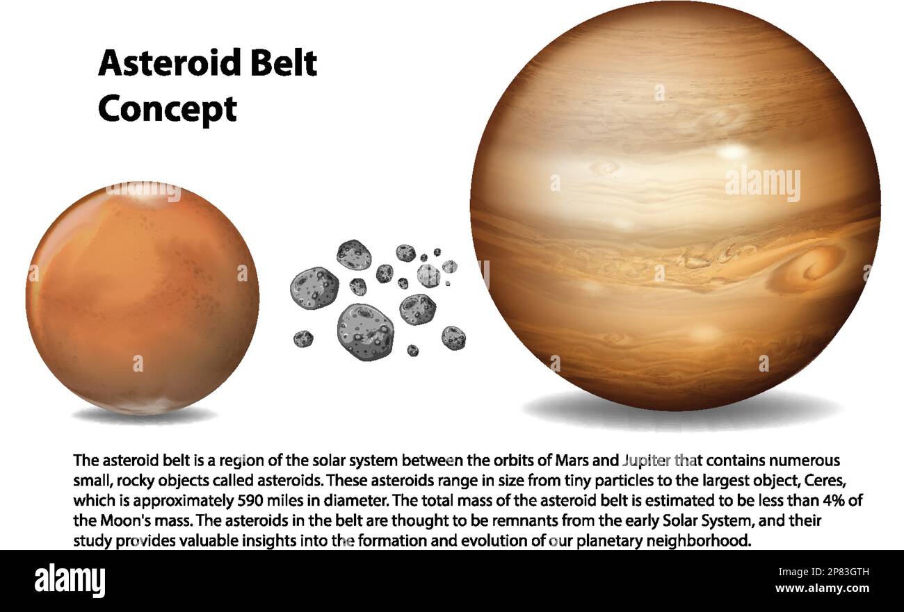 Asteroidgurt mit Erläuterung Infografik Stock Vektor