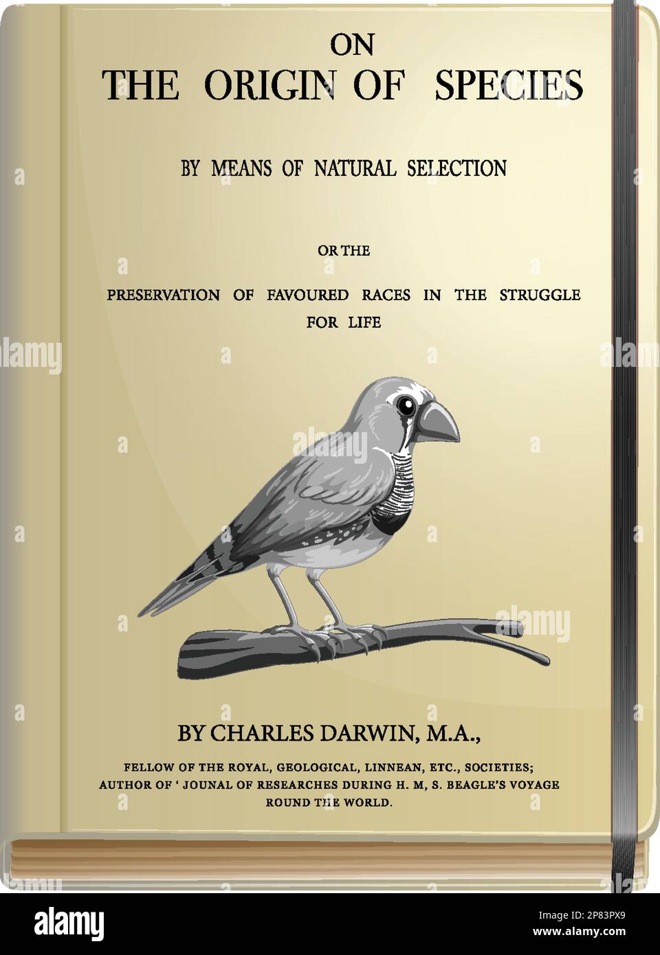 Charles Darwin und die Herkunft des Artenbuchs Stock Vektor