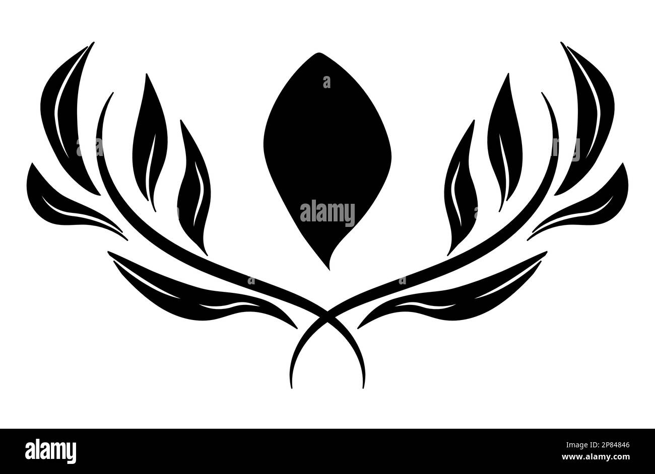 Schwarzes Blumendesign, Vektordarstellung, Logo und Symbol für naturnahe Marken Stock Vektor