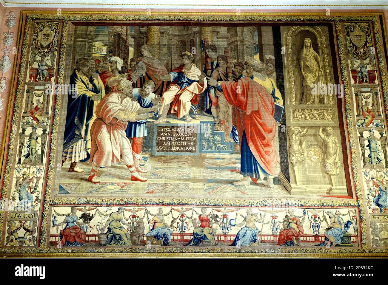 La conversione del Proconsole Tapestry im Palazzo Ducale in Mantua Italien Stockfoto