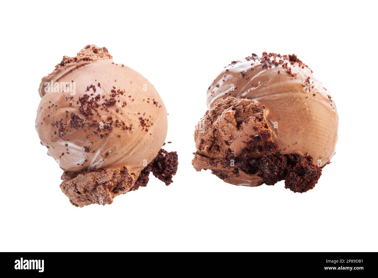 Schokoladen-Brownie-Eis-Eiskübel. Stockfoto