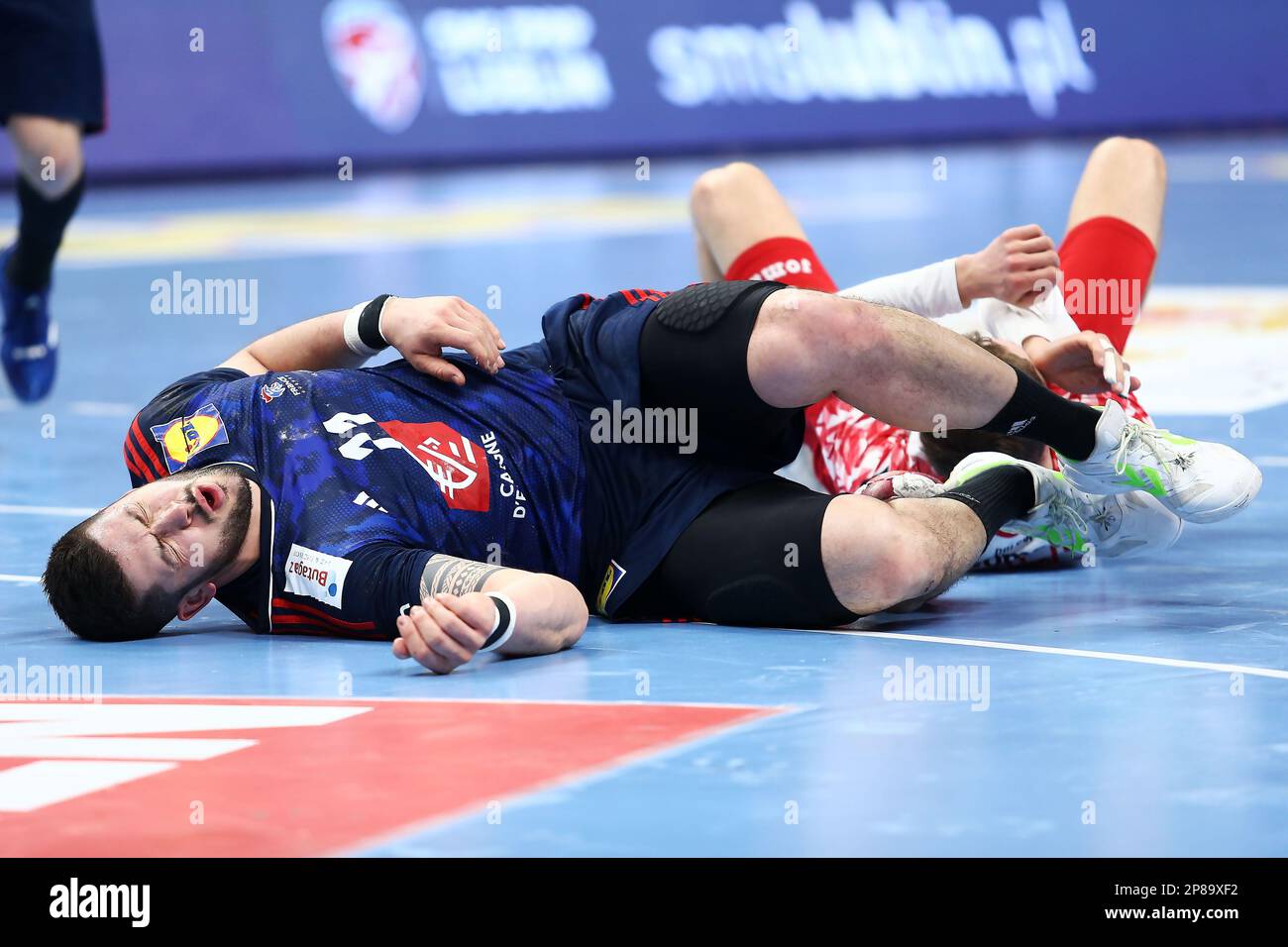 Nicolas Tournat of France während des EHF Euro 2024 für Männer, Qualifikatoren Handballspiels zwischen Polen und Frankreich am 8. März 2023 in der ERGO Arena in Danzig, Polen – Foto: Piotr Matusewicz/DPPI/LiveMedia Stockfoto