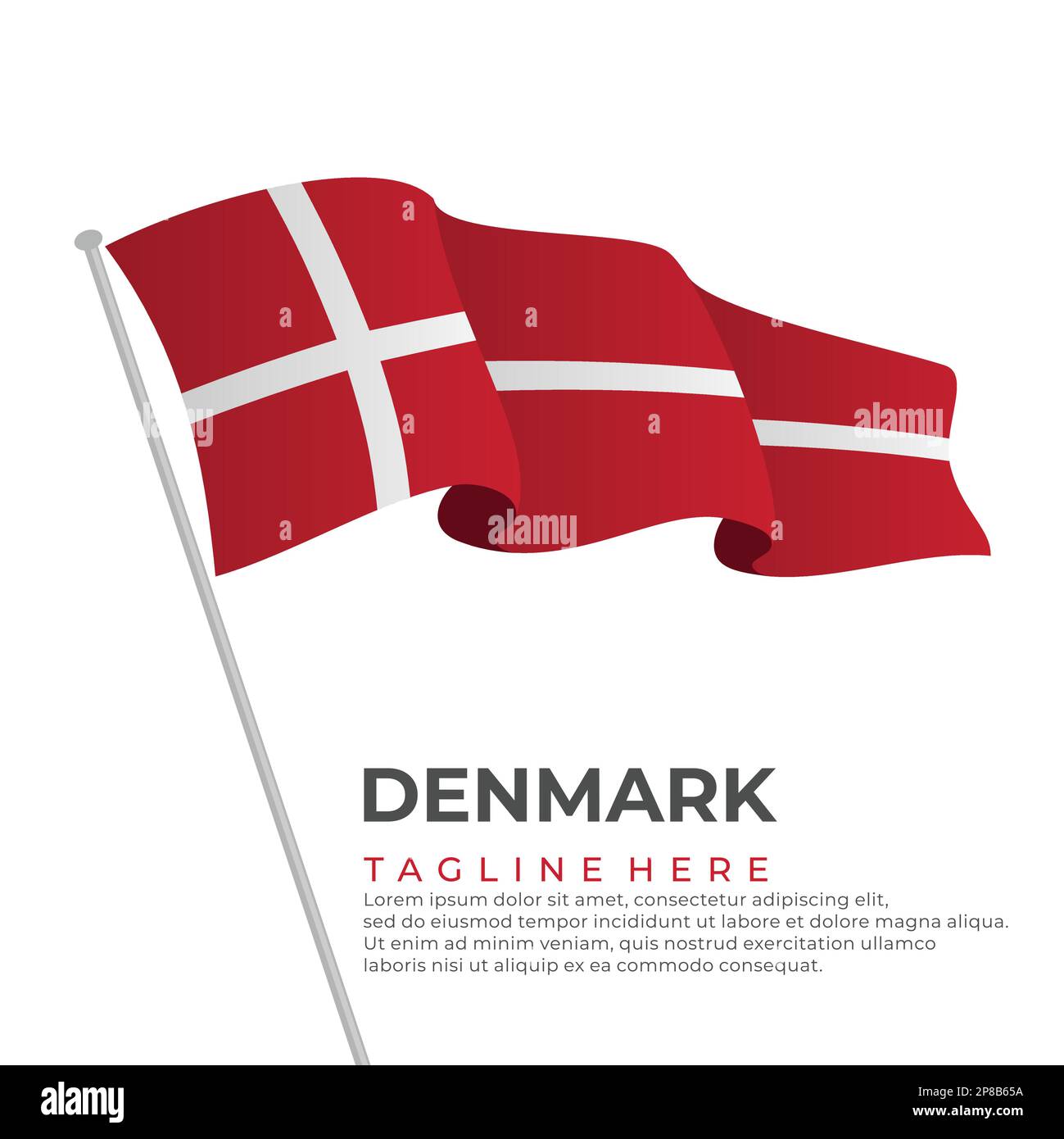Modernes Design mit dänischer Flagge. Vektordarstellung Stock Vektor