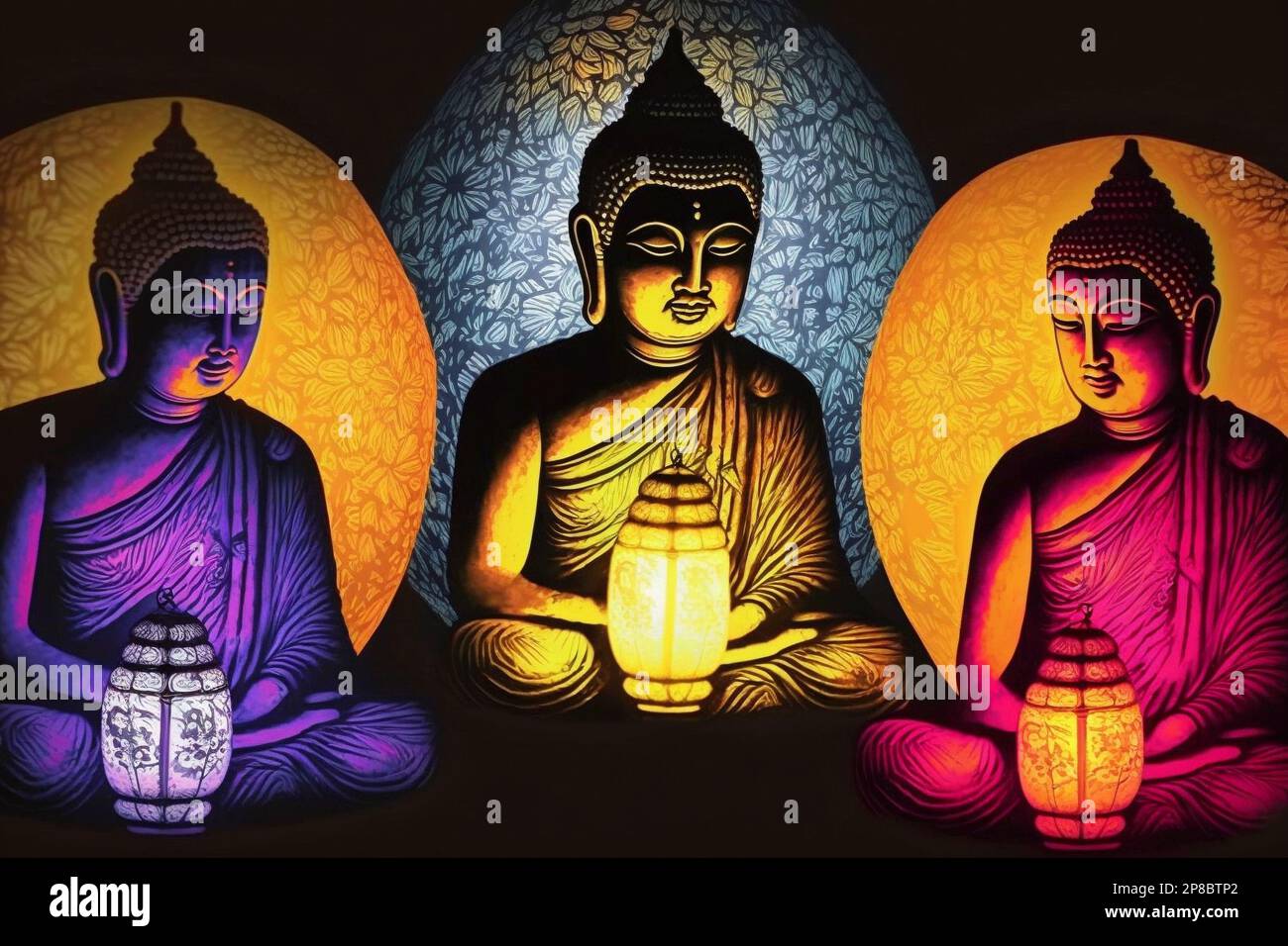 Kreatives Konzept für Karte oder Banner am Vesak Day. Der VesakTag ist