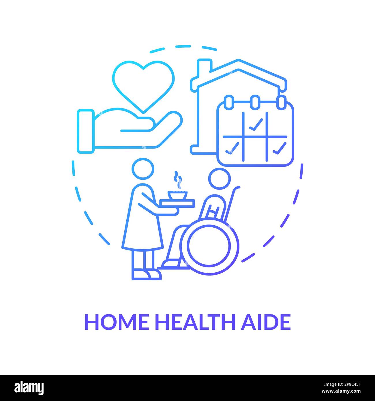 Home Health Aid Blue Gradient Concept Symbol Stock Vektor