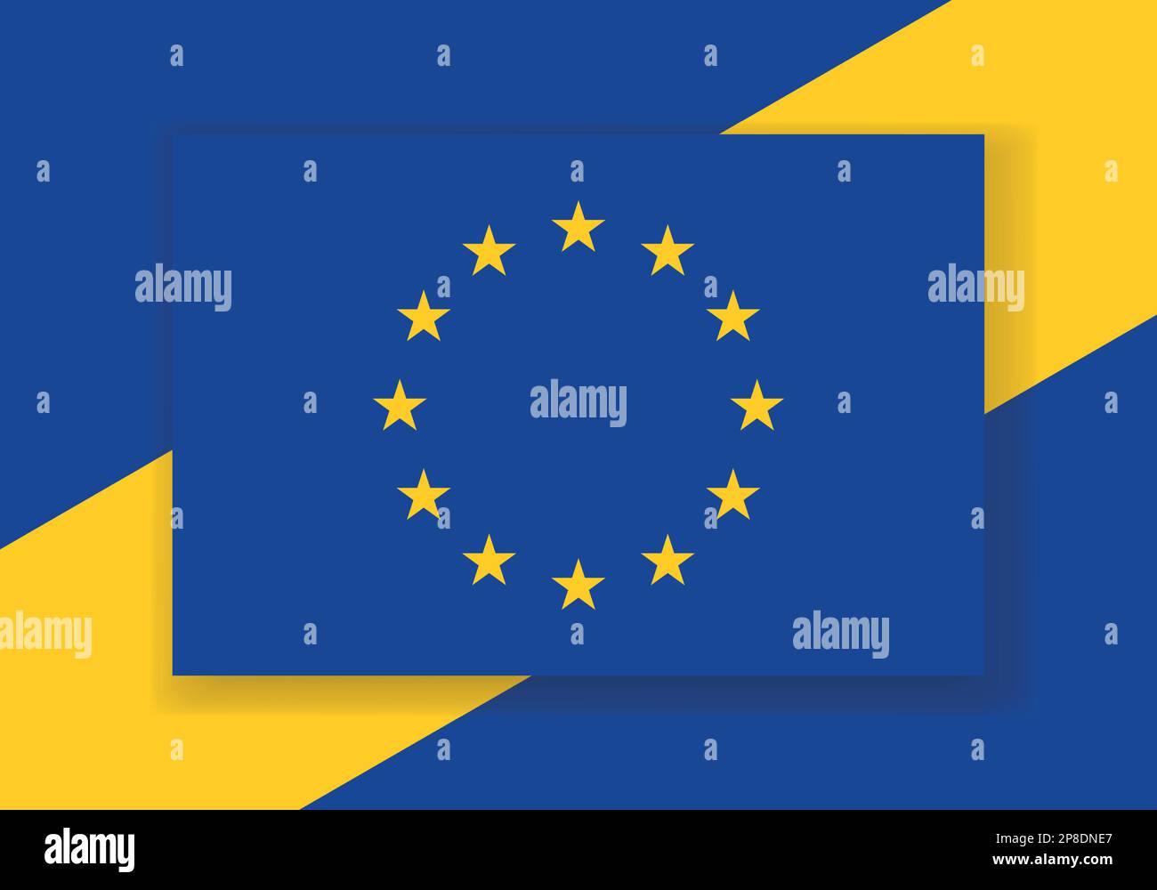 Vektor-Flagge Der Europäischen Union. Design mit Landesflagge. Flacher Vektor. Stock Vektor