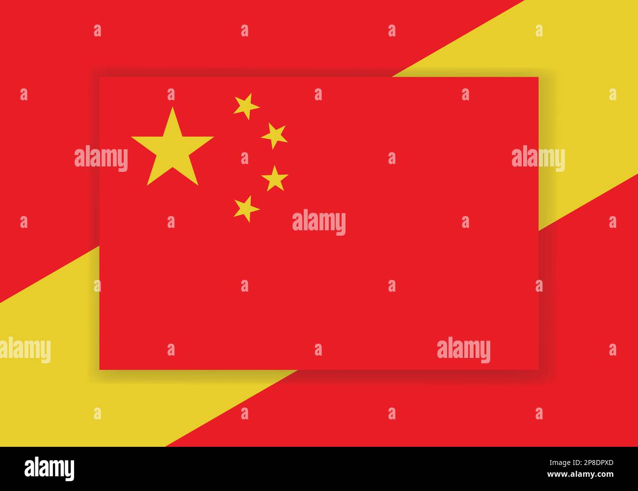 Vector-China-Flagge. Design mit Landesflagge. Flacher Vektor. Stock Vektor