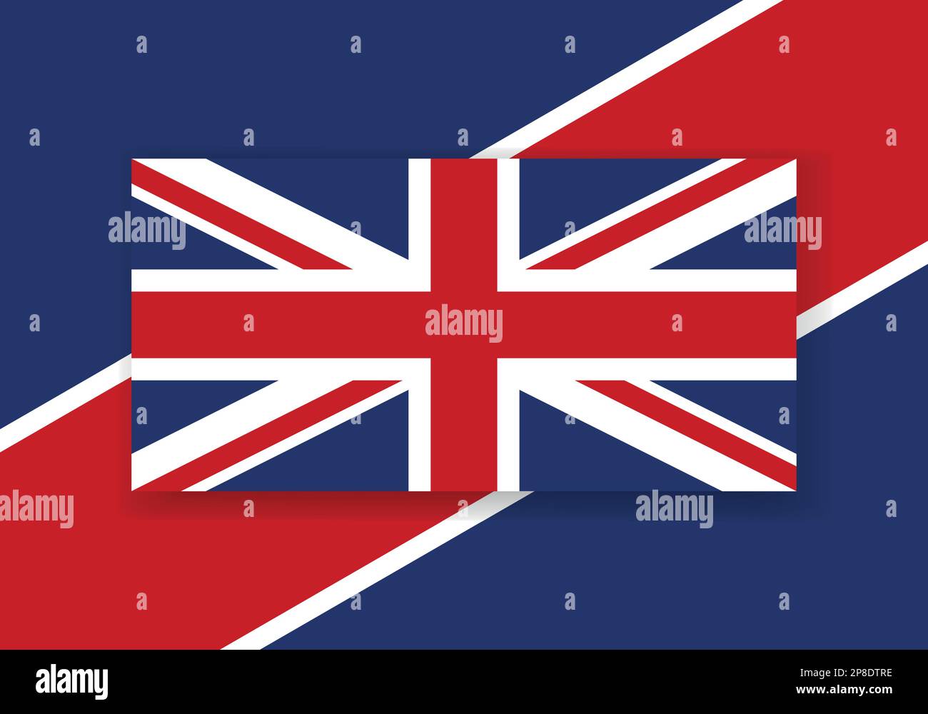 Vector Flagge Vereinigtes Königreich. Design mit Landesflagge. Flacher Vektor. Stock Vektor