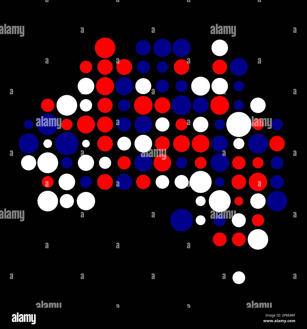Abgeleitete Musterabbildung für Australien Map Silhouette mit Pixeln Stock Vektor